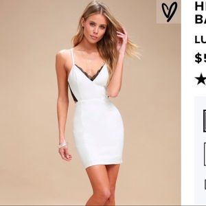 HEARTBEAT SONG BLACK AND IVORY BACKLESS LACE DRESS